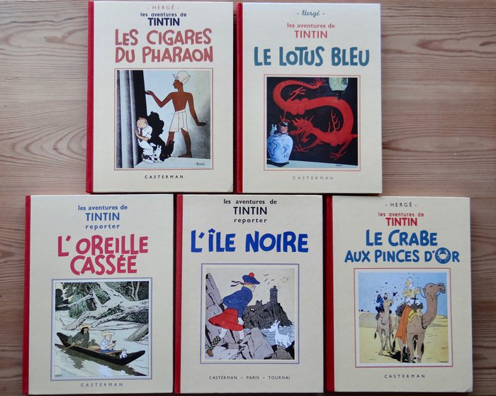 Tintin - Ensemble de 5 fac-similés N&B - 5x C - (1984/1989)