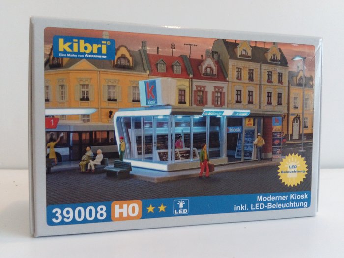 Kibri H0 - 39008 - Landschap - Moderne kiosk met led-verlichting bouwpakket