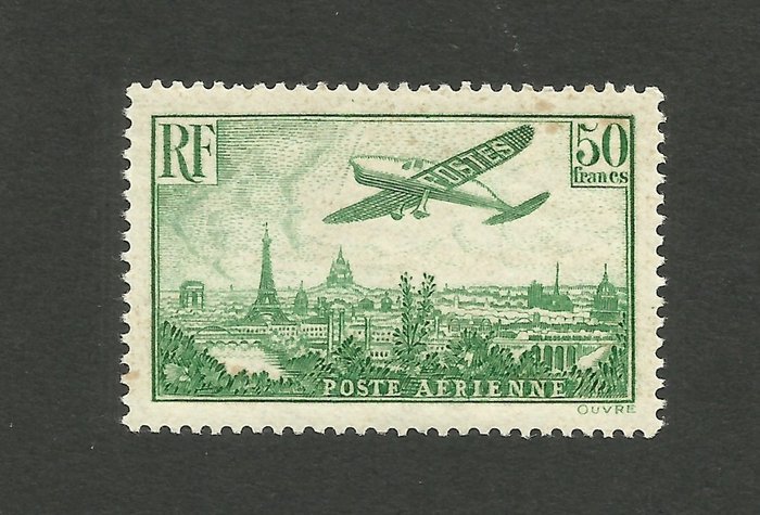 Frankreich 1936 - 50 francs green-yellow, airmail - Yvert et Tellier Poste Aérienne N°14