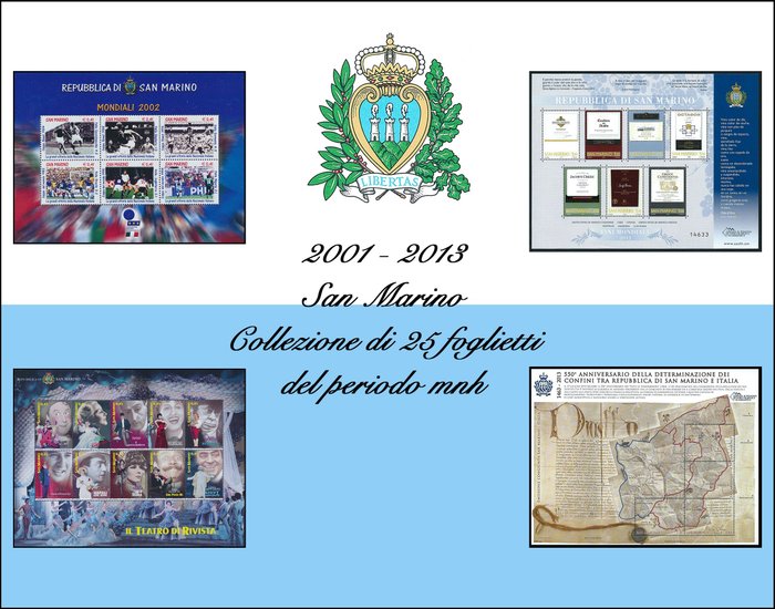 San Marino 2001/2013 - Collection of 25 souvenir sheets of the period MNH - Sassone dal N 63 al N 126