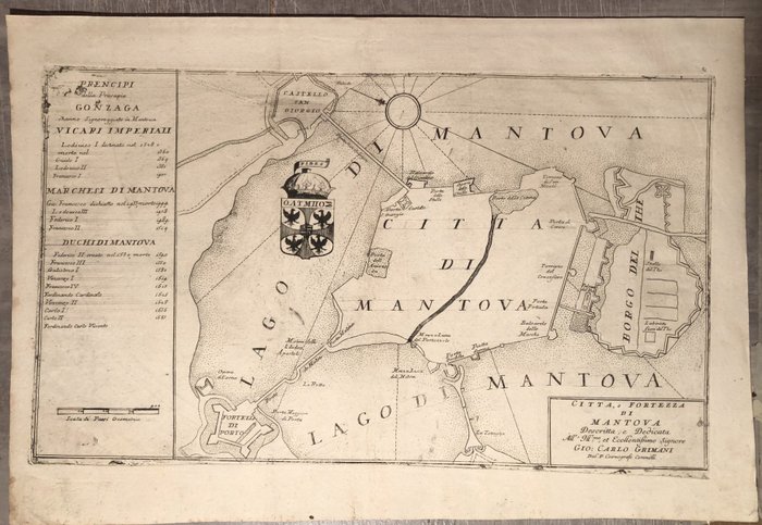 義大利, Lombardia, Mantova; Vincenzo Maria Coronelli - Citta, e fortezza di Mantova descritta - 1681-1700