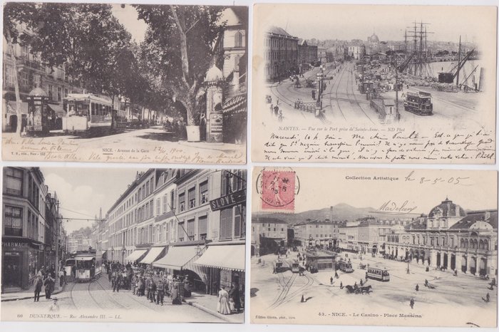 Frankreich - Straßenbahn - Straßenbahnen in den Straßen - Postkarten (Sammlung von 150) - 1906-1950