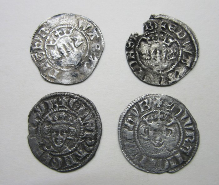 Royaume-Uni. Penny (Hammered) Edward I 1272-1302 (4 pieces)
