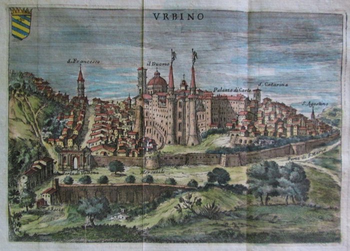 義大利, Marche, Urbino; F. Scoto - Urbino - 1747