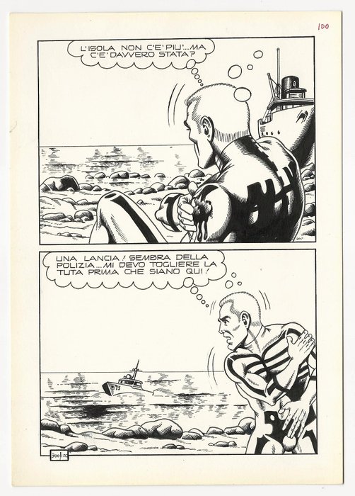 Kriminal #300 - Magnus - original page "Le Bare di Ghiaccio" - Page volante - Exemplaire unique - (1971)