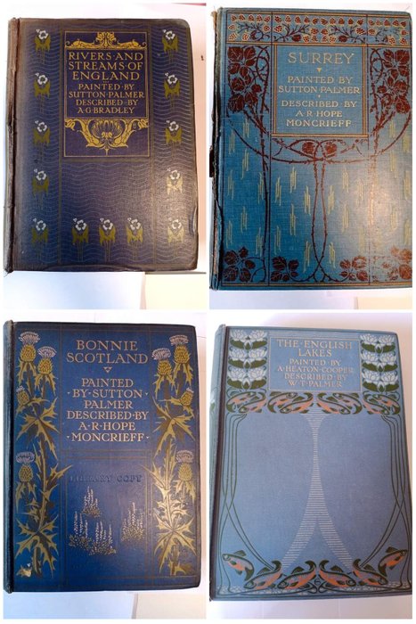 Sutton Palmer / Heaton Cooper / A. G Bradley - Bonnie Scotland / The english lakes / Surrey / Rivers and streams of England - 1904/1912