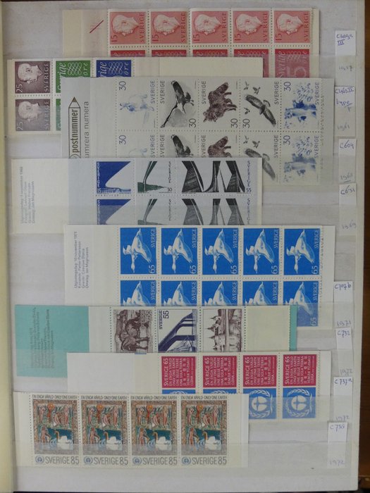Scandinavië 1957/1992 - Partij Postzegelboekjes in stockboek