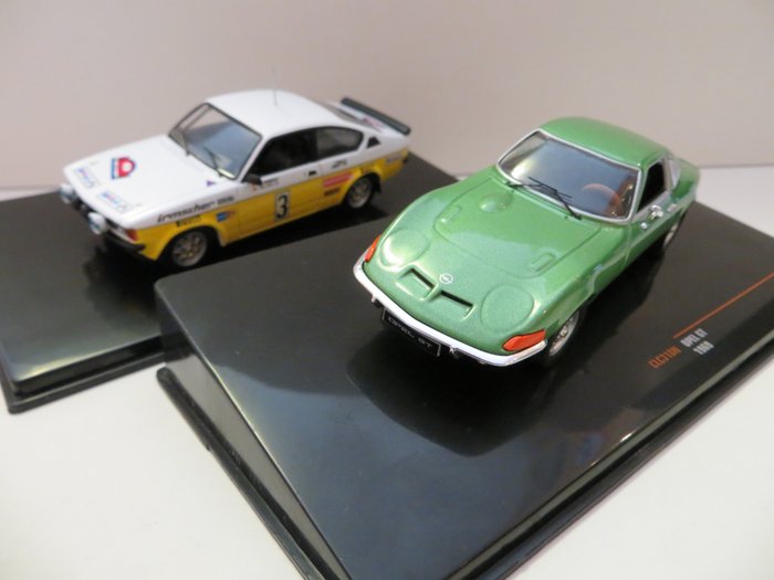 IXO - 1:43 - Opel Kadett C GT/E Gr.1 1978 en Opel GT 1969 - Mint Boxed