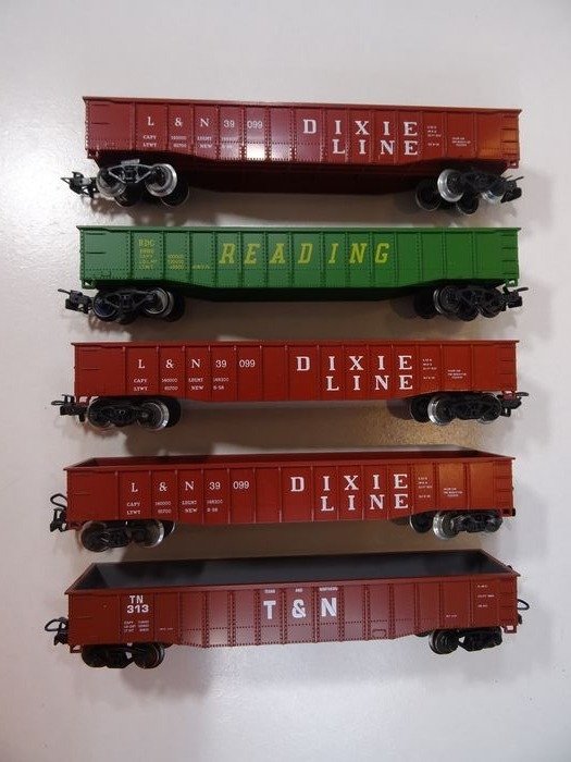 Märklin H0 - 4575/4575/4574/4584/4862 - Freight carriage - 5 freight cars - Dixie Line, Reading
