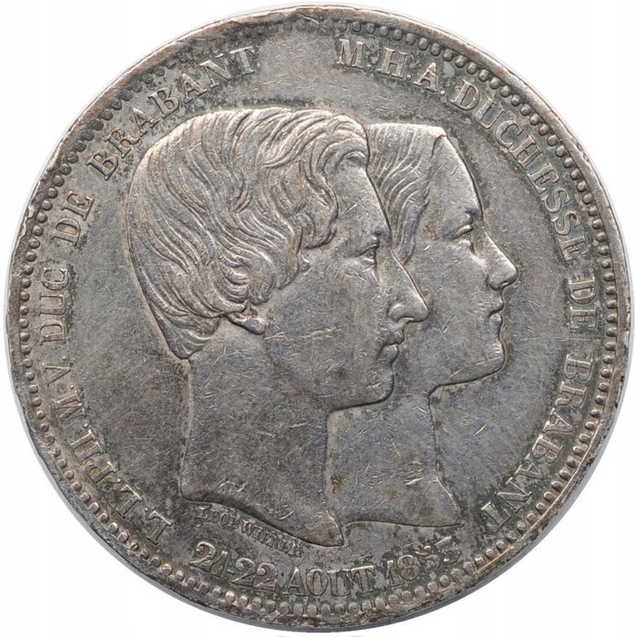 Belgium. Leopold I (1831-1865). 5 Francs Module 1853 - 'Commemorative Wedding of the Duke of Brabant'