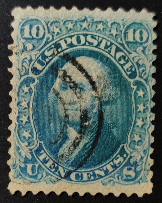 United States of America 1867/1868 - George Washington nice color target cancel stamp - Scott # 96