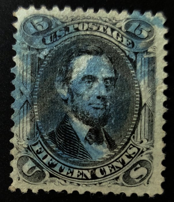United States of America 1867/1868 - Abraham Lincoln stunning E-grilled stamp with excellent balanced margins - Scott #91