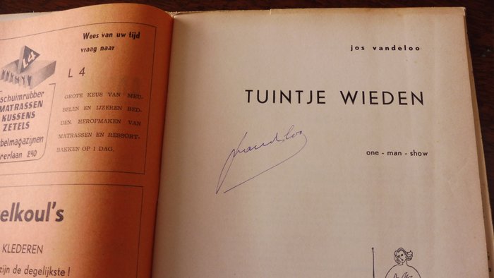 Gesigneerd; Jos Vandeloo - Tuintje wieden - 1957