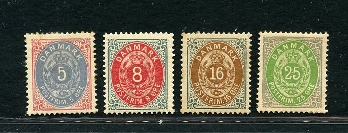 Denemarken 1904/1905 - Regular mail stamps - Cat. AFA NN. 24/25/27/29