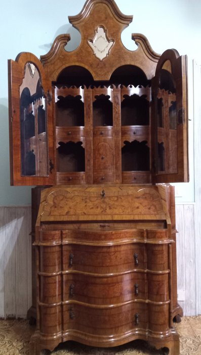 Büroschrank, Venezianisch - Barock-Stil - Holz - 19. - 20. Jahrhundert