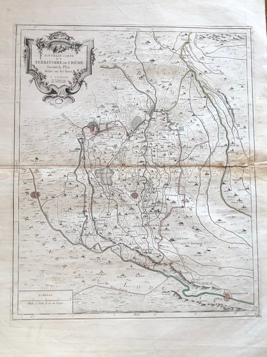義大利, Lombardia, Crema; Santini P. / Remondini - Nouvelle carte du territoire de Creme - 1761-1780