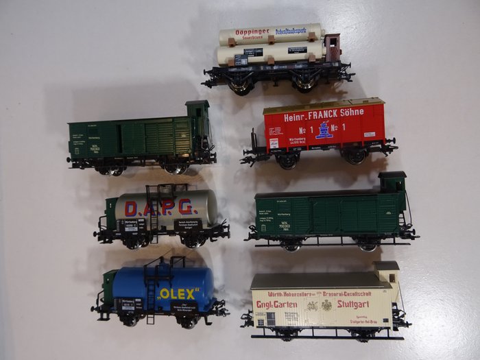 Märklin H0 - Freight carriage - 7 various freight cars / tankers - K.W.St.E.