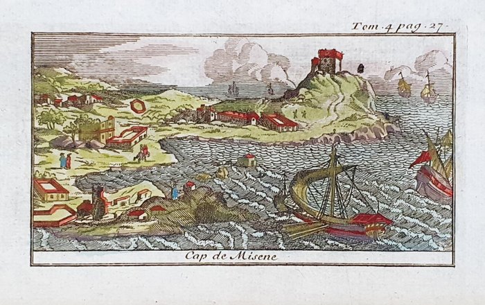 義大利, Campania, Bacoli, Capo Miseno, Napoli, Italy; Alexandre de Rogissart / Pierre Van der Aa - Cap Misene - 1701-1720