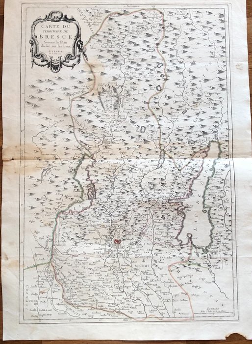 義大利, Lombardia, Brescia; Santini P. / Remondini - Carte du territoire de Bresce suivant le plan dressé sur les lieux - 1761-1780