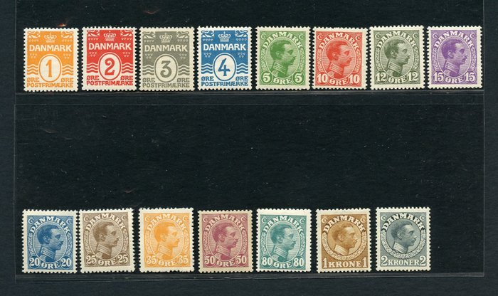 Denemarken 1913 - Regular mail stamps - Unificato NN. 69/83