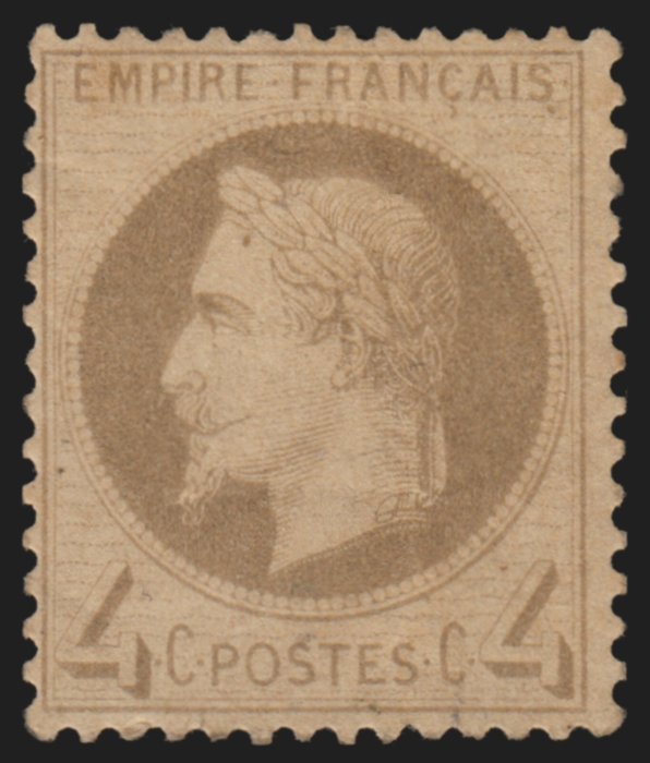 Frankrijk 1866 - Napoleon with laurel crown, 4 YELLOWISH-GREY, Type II, mint * - Yvert n° 27Bb