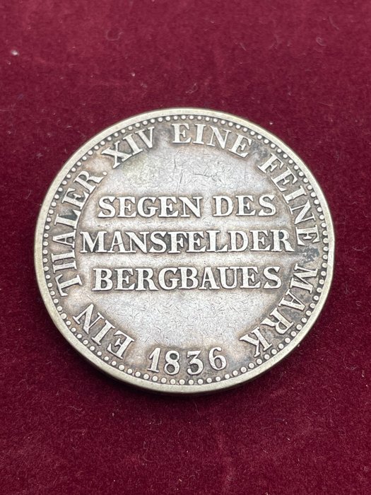 Germany, Prussia. Friedrich Wilhelm III. (1797-1840). Ausbeutetaler 1836-A, Segen des Manfelder Bergbaus.