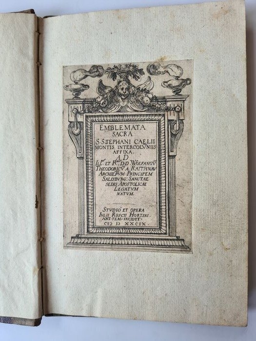 J.H. Roscius / A. Tempesta - Emblemata Sacra S. Stephani Caeli Montis intercolumniis affixa - 1589