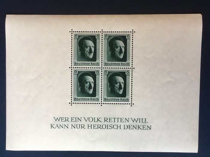 German Empire 1937 - Sheetlet with watermark type E - Michel Block 7, 8, 9, 11