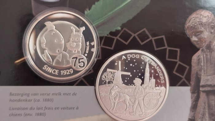 Belgien. 10 Euro 2004 Proof 'TinTin' + 20 Euro 2010 Proof 'A Dog of Flanders' (2 coins)