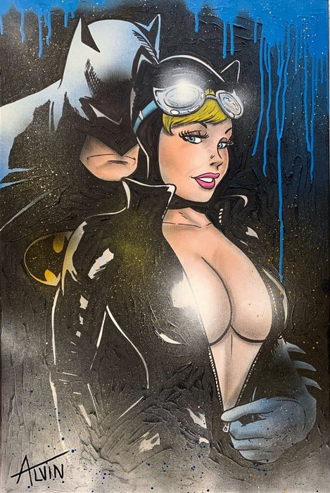 Naughty Catwoman and Batman - by: Alvin Silvrants