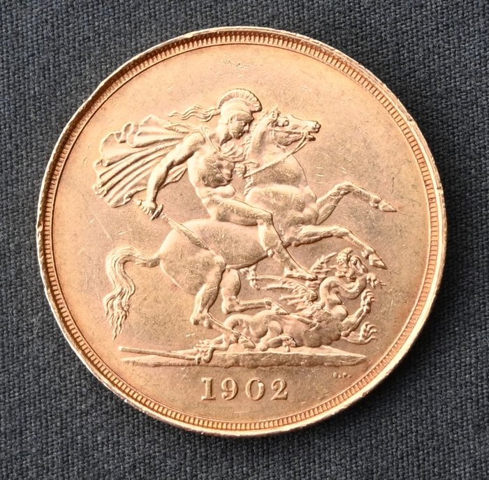 Verenigd Koninkrijk. Edward VII (1901-1910). 5 Pound 1902