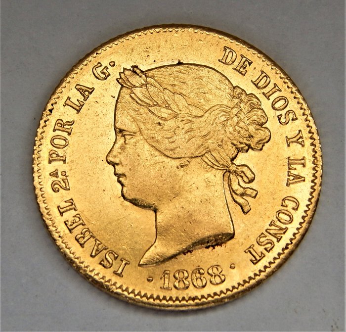 Spain. Isabel II (1833-1868). 4 Pesos 1868 para Manila (Filipinas) - Escasa