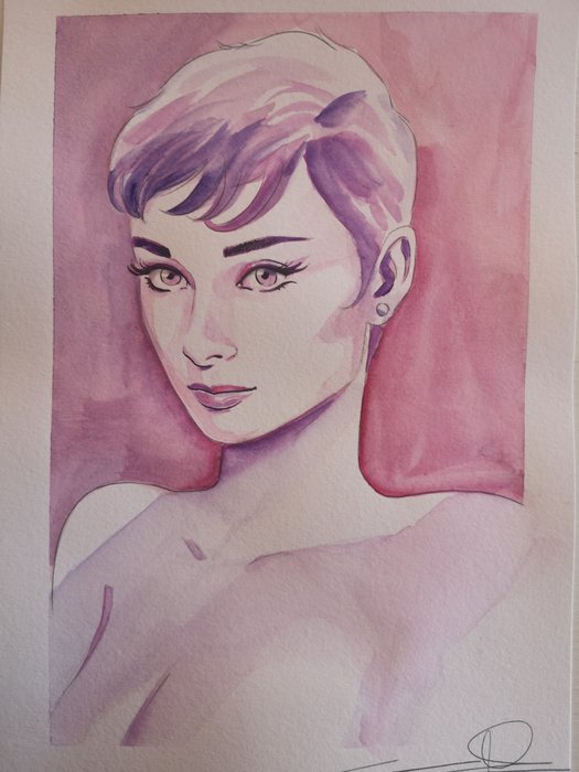 Audrey Hepburn - Julia Kendall - G. Candita - Original colour drawing - (2021)