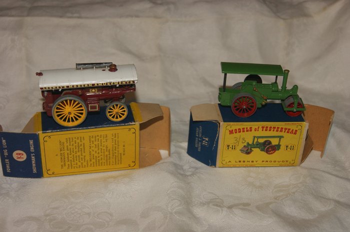 Matchbox "Models of Yesteryear" Series - Scale 1.80 - "1920 AVELING & PORTER Road Roller" no.Y11-1 - "FOWLER Showmans Engine 'BIG LION' no.Y9-1 - 1958