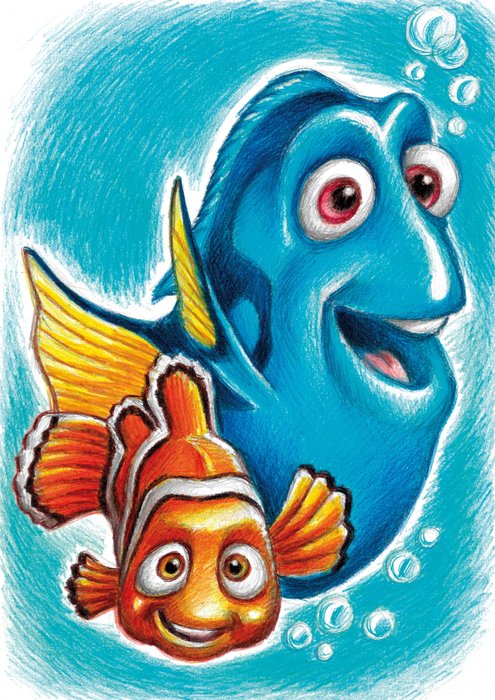 Dory & Nemo [Finding Nemo] - Giclée Signed By Joan Vizcarra - Canvas