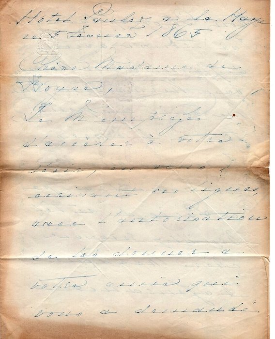 Guillaume duc de Brunswick - Lettre Autographe Signée à Madame de Boyve - 1865