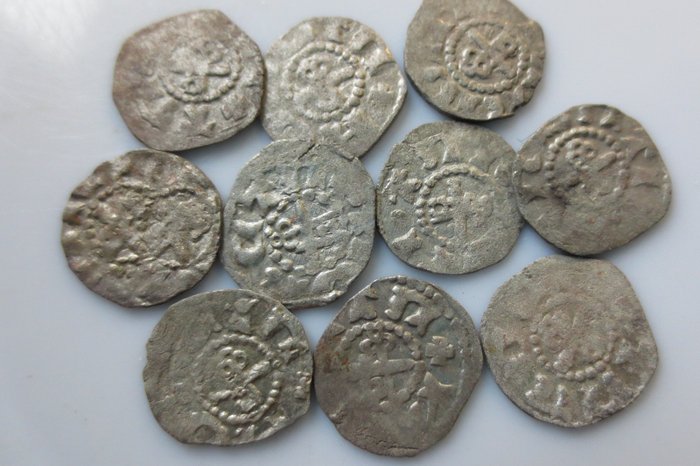 Germany. Dietrich IV Resler. Lot von Pfennigen 1413/1441 (10 Coins)
