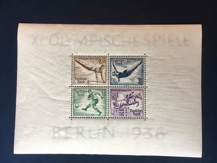 German Empire 1936/1937 - Berlin Olympic Games,1936 - Munich-Riem, 1936 - Michel Block 4-5-6-10