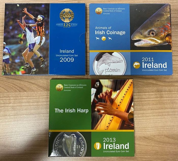 Irlande. Year Set 2009 + 2011 + 2013 BU