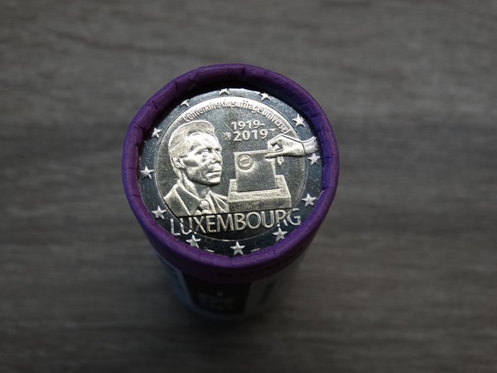 Luxembourg. 2 Euro 2019  " Suffrage Universel " originele zichtrol met 25 stukken van 2 euro