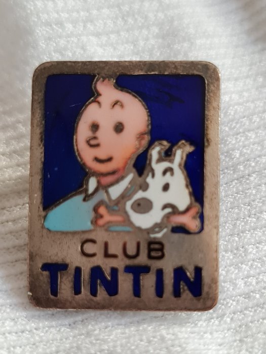 Tintin - Epinglette en émail du club Tintin - Fond bleu - (années 50)