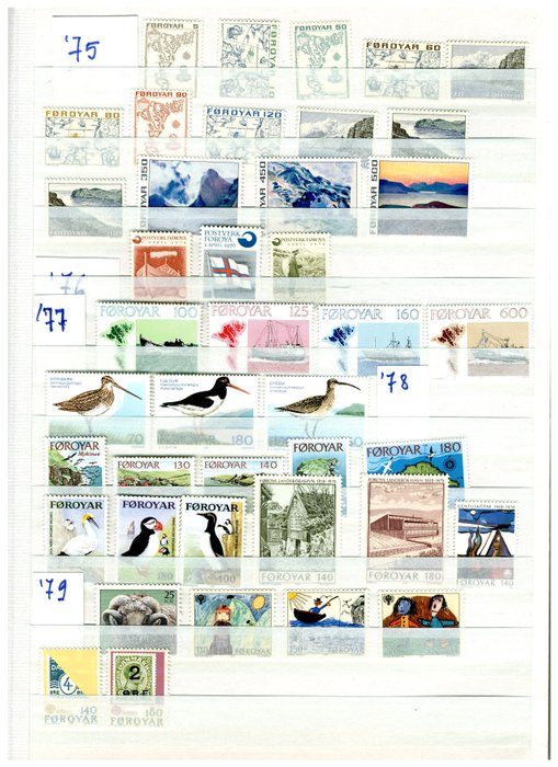 Faeröer 1975/2008 - Collection of MNH stamps mounted on stock book leaves.
