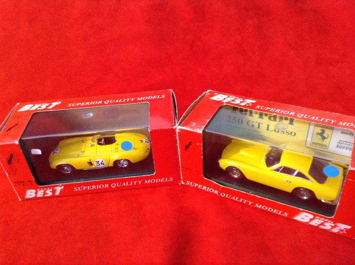 Best Box - 1:43 - Love Yellow Ferraris :-) ref. #9046 Ferrari 750 Monza Sport Spa 1955 - ref. # 9077 Ferrari 250GT "Lusso" Stradale road car 1964 - yellow