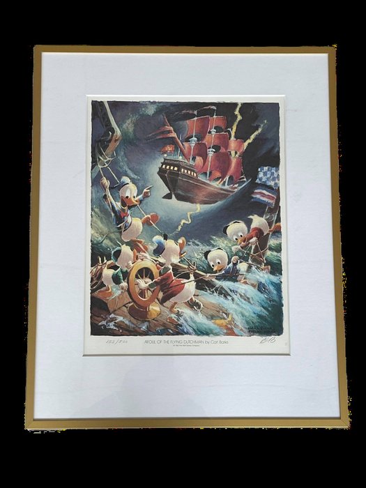 Carl Barks - Signed lithographic print - 'Afoul of the Flying Dutchman' - (1986)