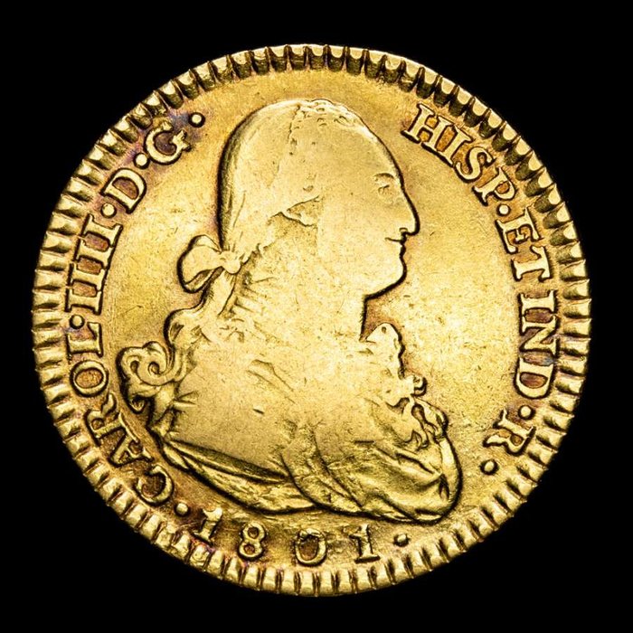 Spain. Carlos IV (1788-1808). 2 Escudos - 1801 - Madrid. FA/MF.