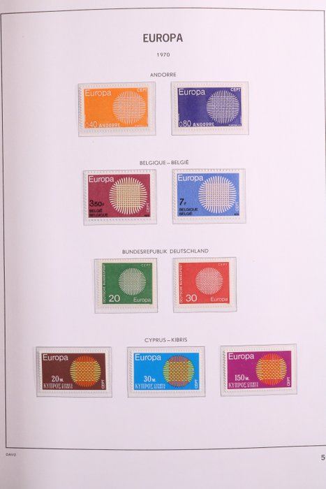 Europe unie - Cept 1970/1979 - Complete collection of postage stamps in Davo LX pre-printed album + slipcase