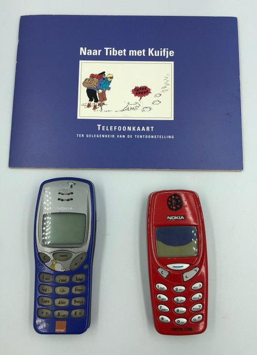 Tintin - 2X téléphone Tintin Nokia + telefoonkaart Tibet - (années 80-90)