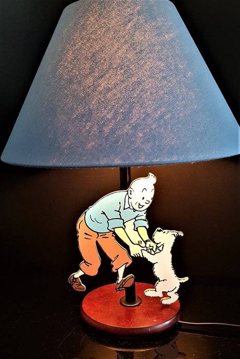Tintin - Lampe de chevet en bois Trousselier - Tintin et Milou - (1990)