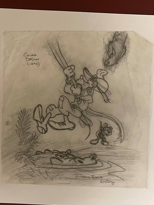 Original pencil artwork by American Disney artist Patrick Block - Cover study featuring Mickey and Goofy - (2008)