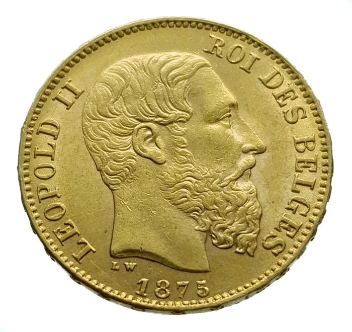 Belgium. Leopold II (1865-1909). 20 Francs 1875
